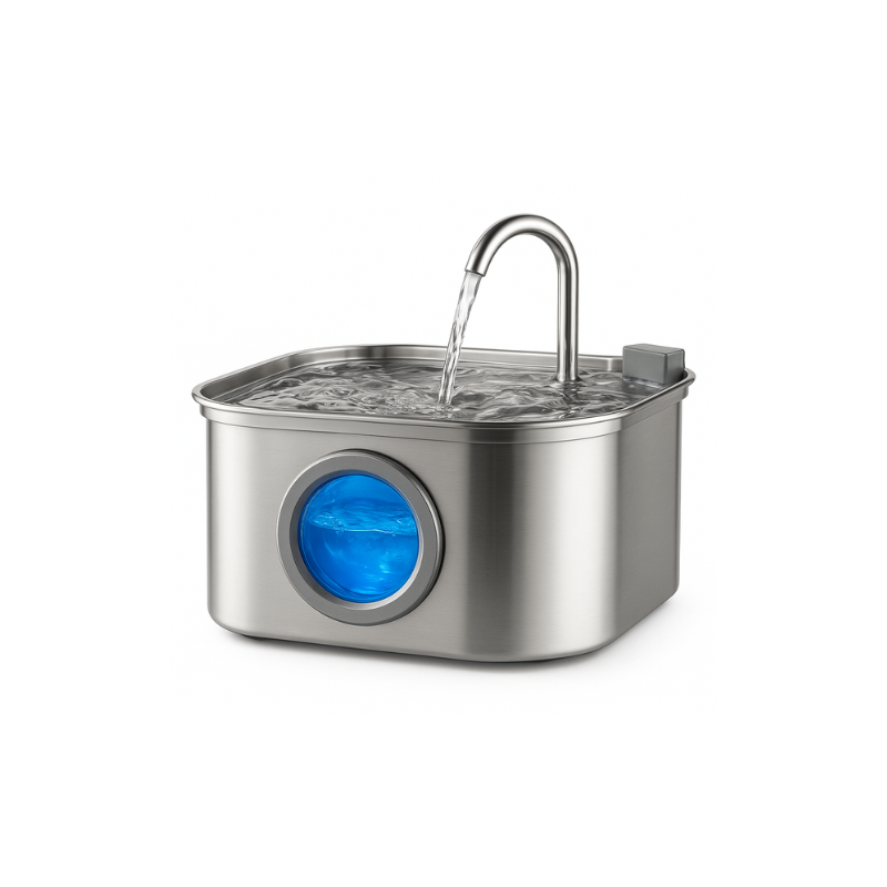 Fonte de Água em Aço Inoxidável com LED – Hidratação Saudável para Seu Pet! 🐶🐱💧