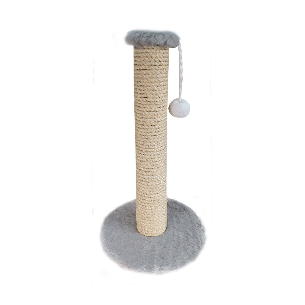 Arranhador para Gatos com Poste de Sisal e Base de Pelúcia – Brinquedo com Bolinha