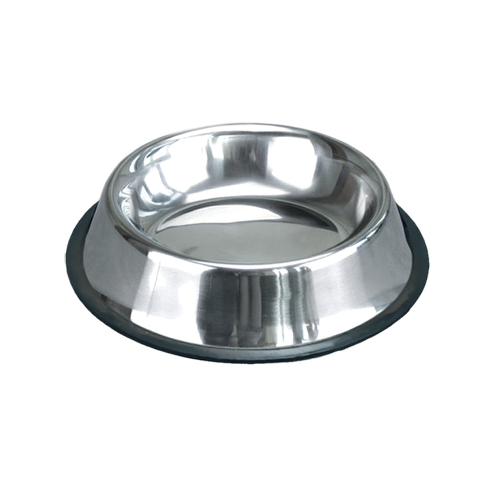 Comedouro de Aço Inox Antiderrapante para Cachorros e Gatos – Tigela de Ração e Água